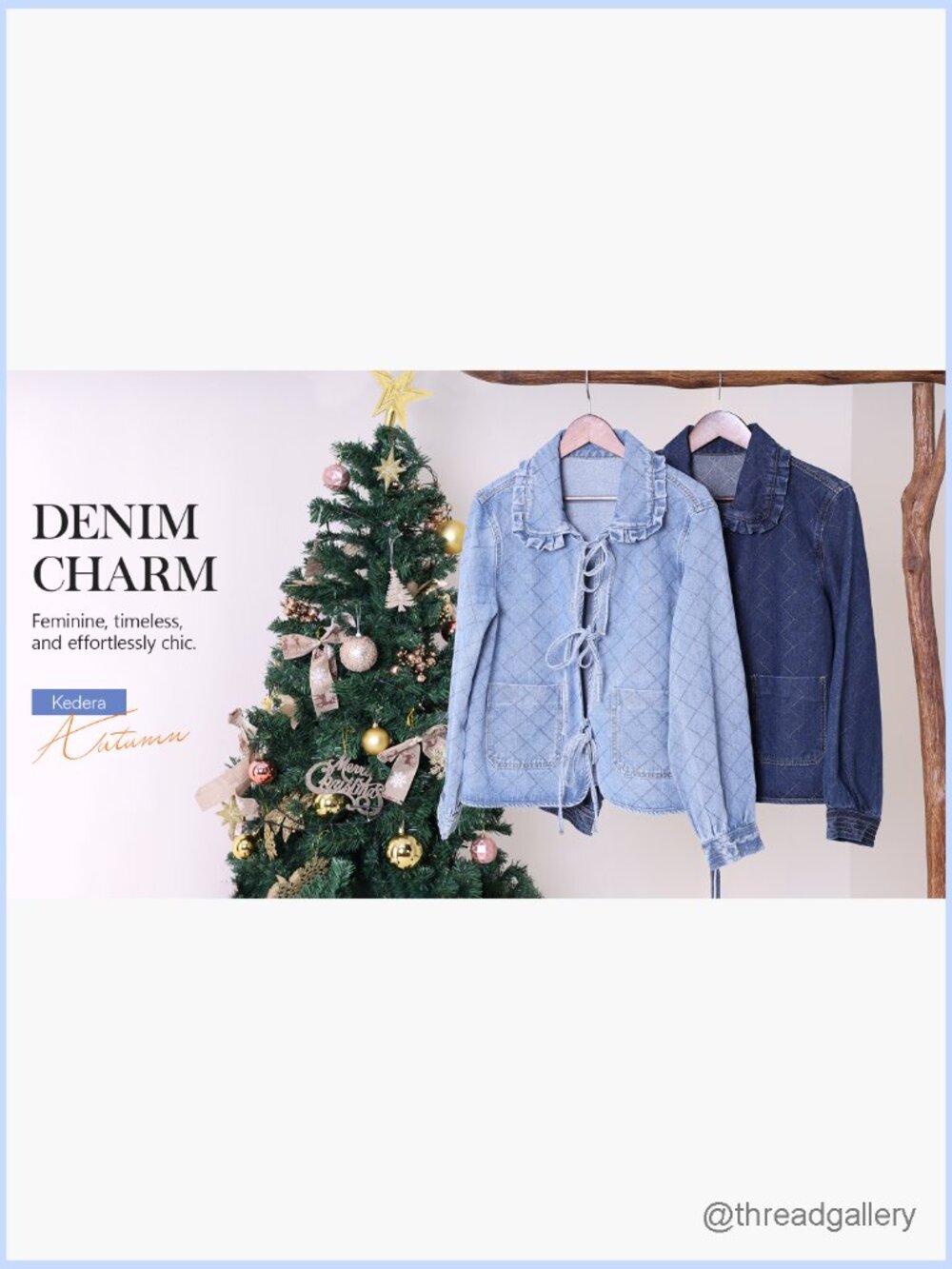 Vintage Denim Jacket Peter Pan Collar Tie Front Oversized Shacket - Picture 6 of 7